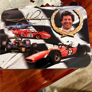 Mario Andretti cards in collectors tin unused